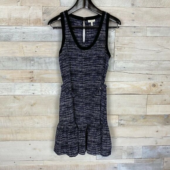 Joie Dress Black White Mini Scoop Neck Medium - Picture 1 of 7